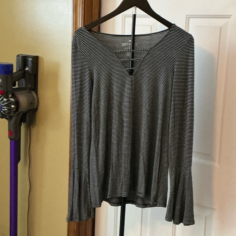 Soft & sexy Chic Striped Long Sleeve Top
